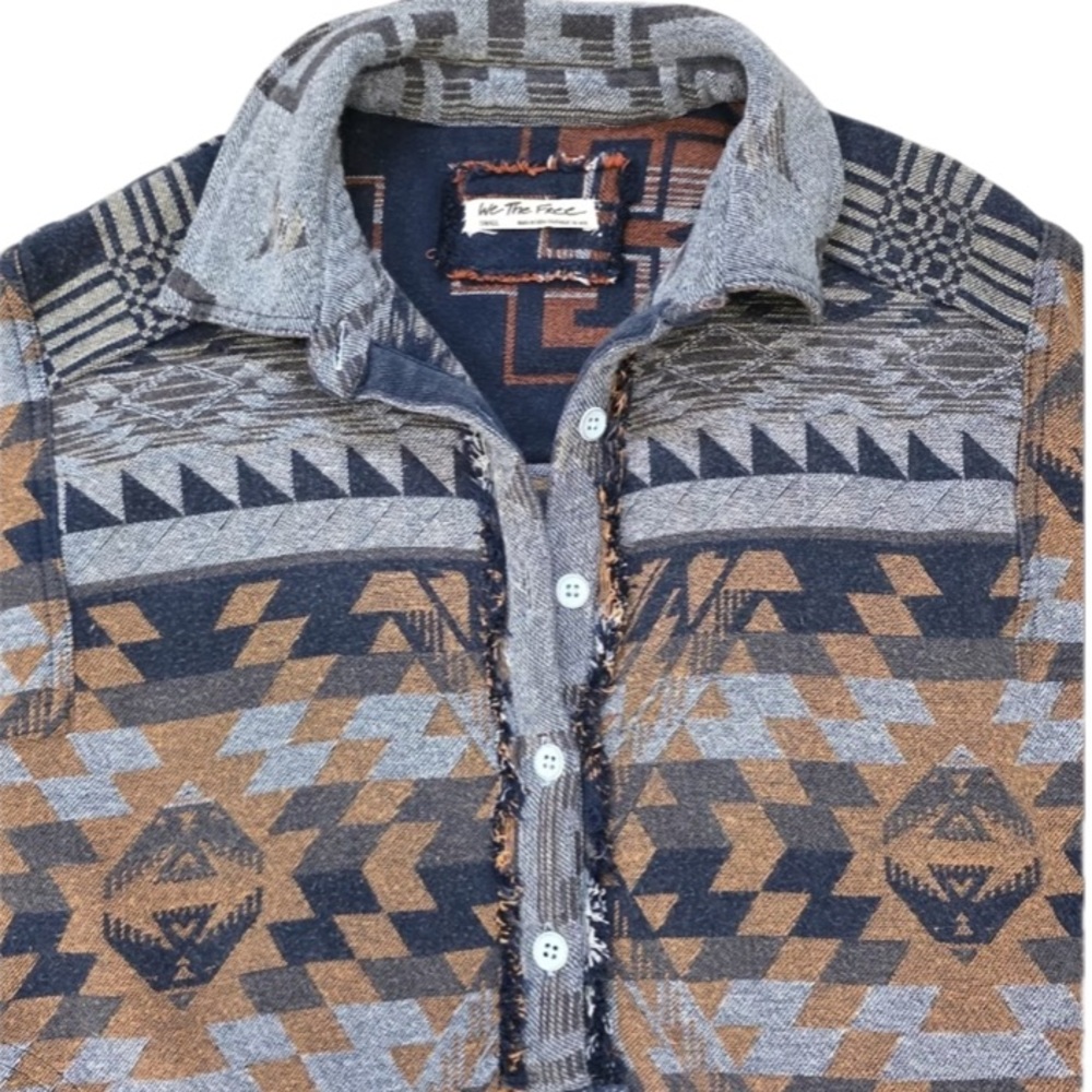 We The Free EUC 💎 Arizona Sky Collared Patterned Pullover Oversized w/ Pockets - Picture 6 of 8